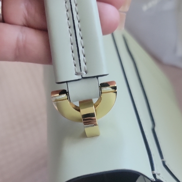 Zac Posen Mint Top-Handle Satchel Handbag with Gold Hardware - Picture 13 of 16